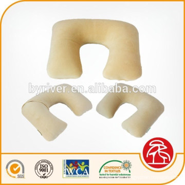 PVC Neck Pillow with Soft Fabric Cover, Inflatable Travel Pillow